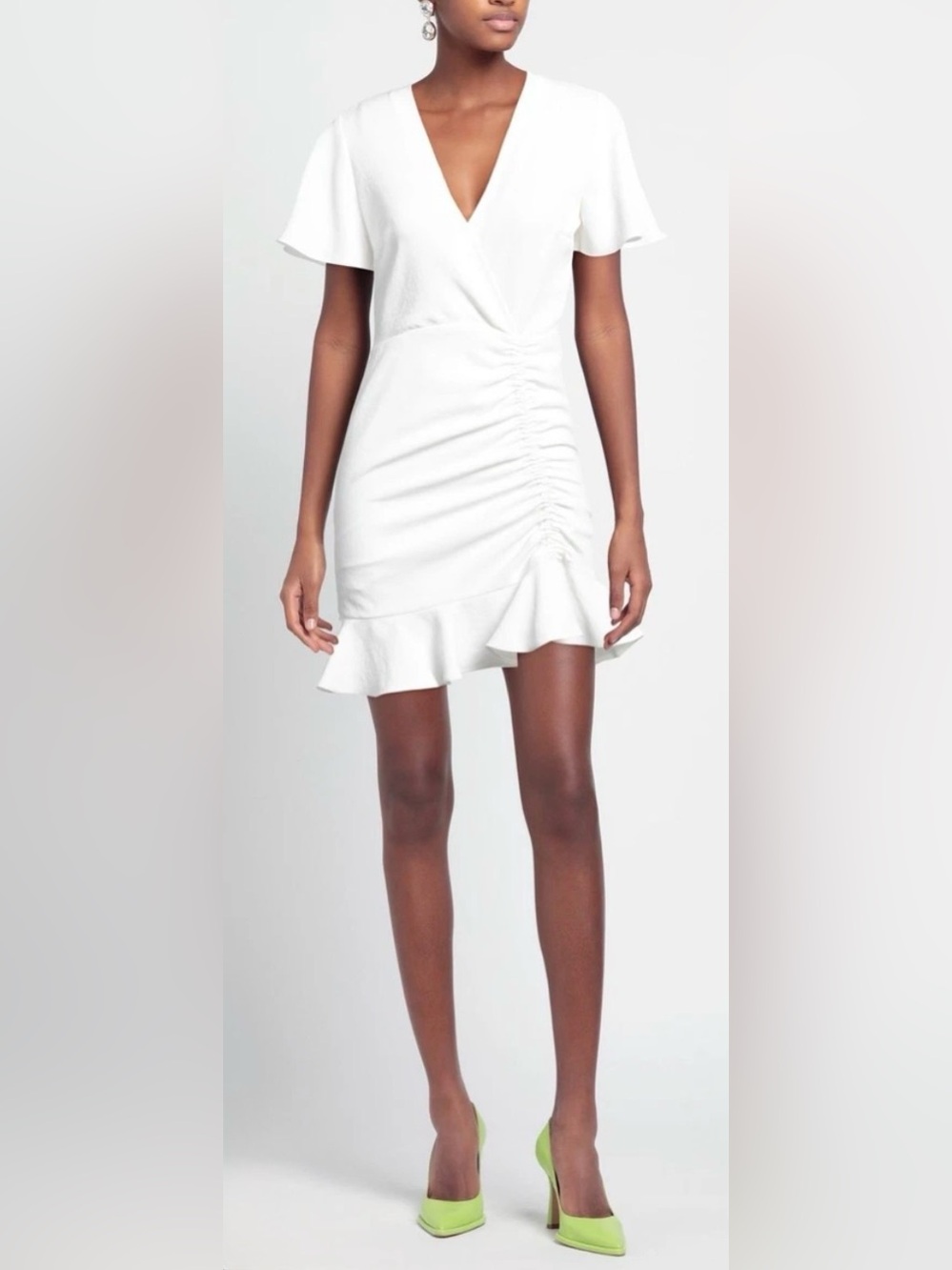 Sandro Paris Short Crossover Dress White Size 40 (US 8-10)